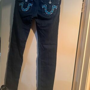True Religion Indigo Skinny Jeans with Blue Stitching